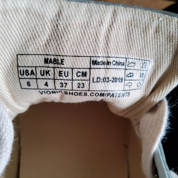 VIONIC MABLE GREY PINK LEATHER ATHLETIC SHOES FASHION SNEAKERS WOMENS SIZE 6M - Picture 6 of 9